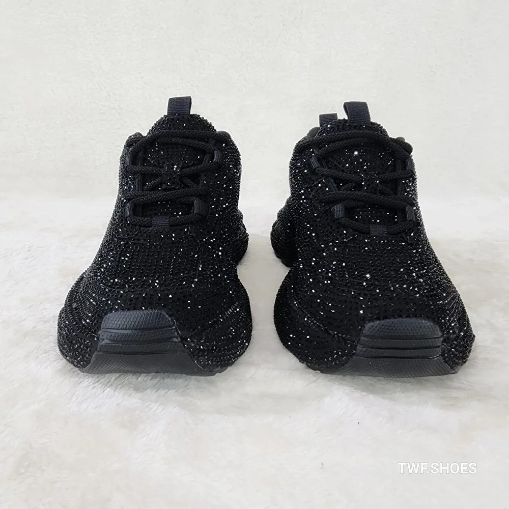 NIB Cush Dazzle Sport Rhinestone Comfy Platform Light Weight Sneakers